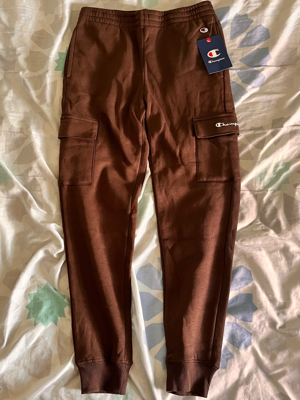 Champion Kids Brown Cargo Joggers with Logo